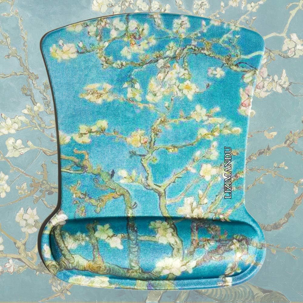 Cheliz Memory Foam Mouse Pad Mat with Wrist Rest(Peach Blossom)