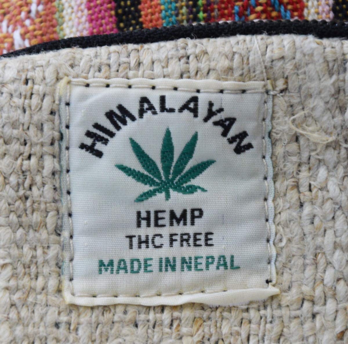 Simandra Ethno Hanf Zaino realizzato a mano in Nepal con molti scomparti, multicolore, 45 x 30 x 10cm