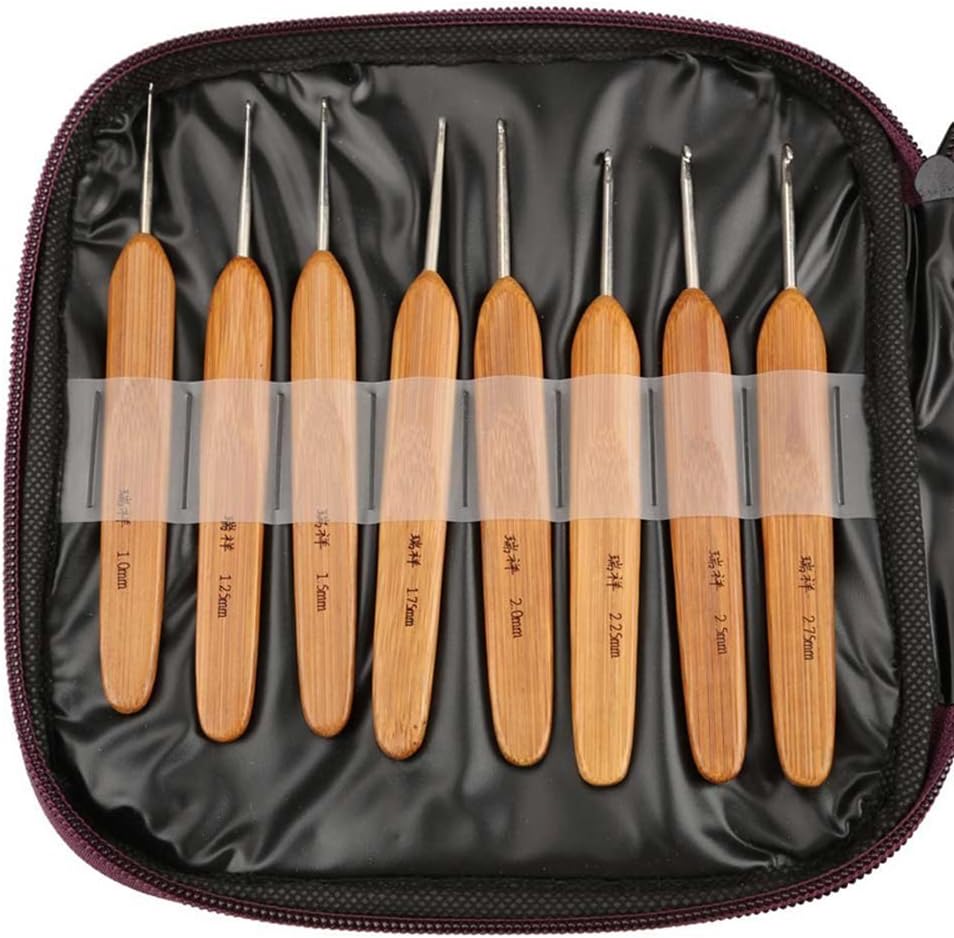 2016 New 20 Different Sizes Afghan Tunisian Carbonized Bamboo Handle Crochet Hooks Knit Weave Yarn Craft Knitting Needle Set