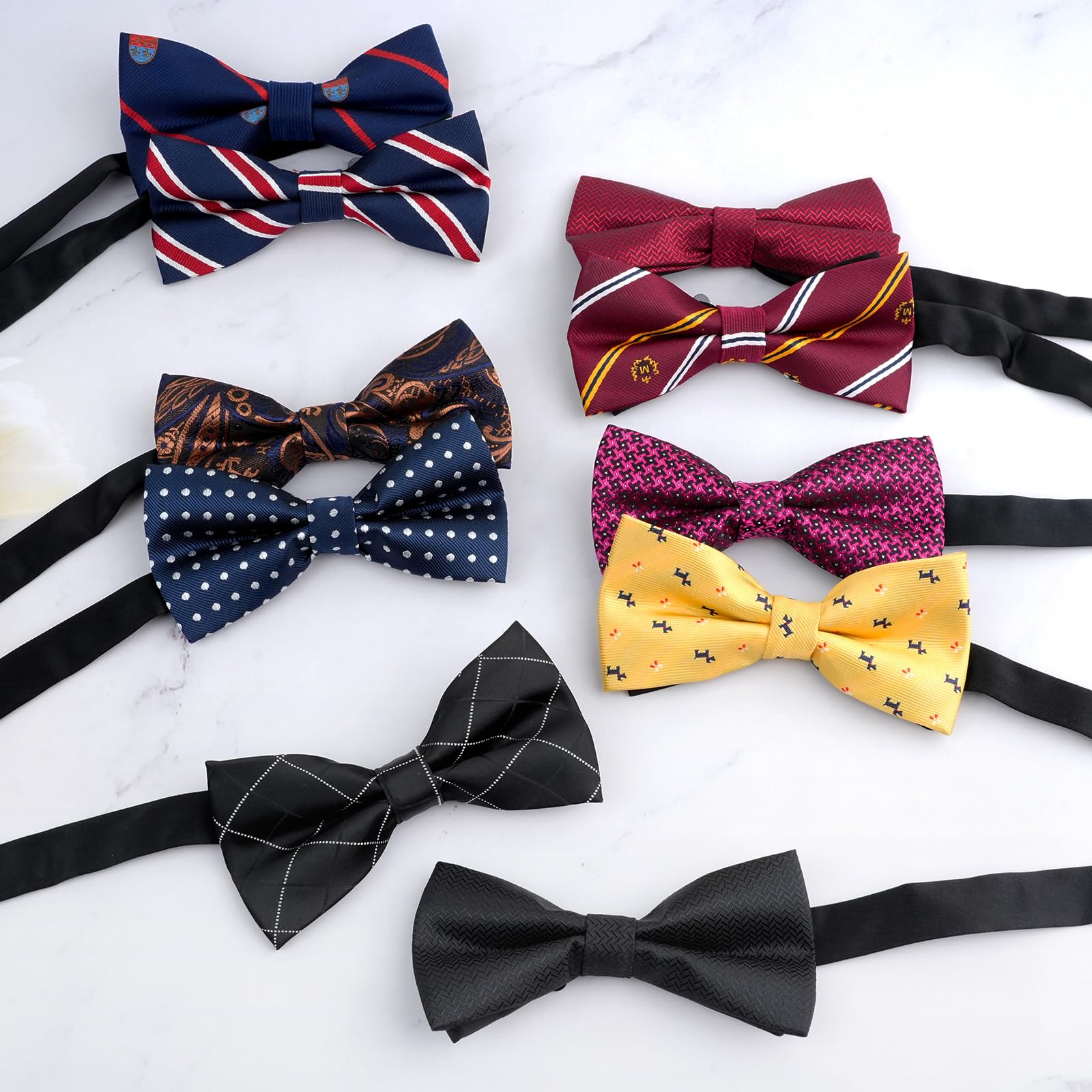 10 Pezzi Papillon da Uomo, Multi-colore Affari Tuxedo Papillon per Gli Uomini Ragazzi, Classico Pre-legato Suit Cravatte, Regolabile di Lusso Formale Collo Bowtie per Affari Matrimonio Partito