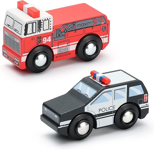 Miniatura 7 de SainSmart Jr. Wooden Toy Cars (10 PCS), Train Set Accessories, Compatible with All Major Brands, Gift for Toddlers and Kids Aged 3+