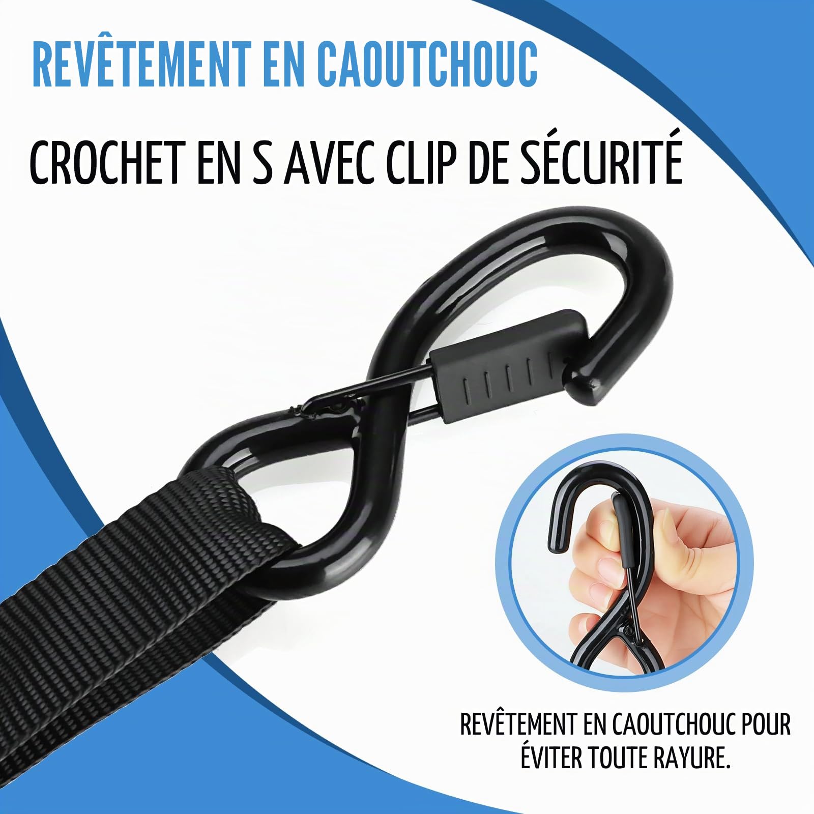 TLGREEN Lot de 2 Sangles à cliquet Automatique, 3m x 25mm, 748 KG de résistance à la Rupture, Sangles d'arrimage rétractables avec Crochets en S, pour camions, remorques, Motos, vélos et Plus Encore