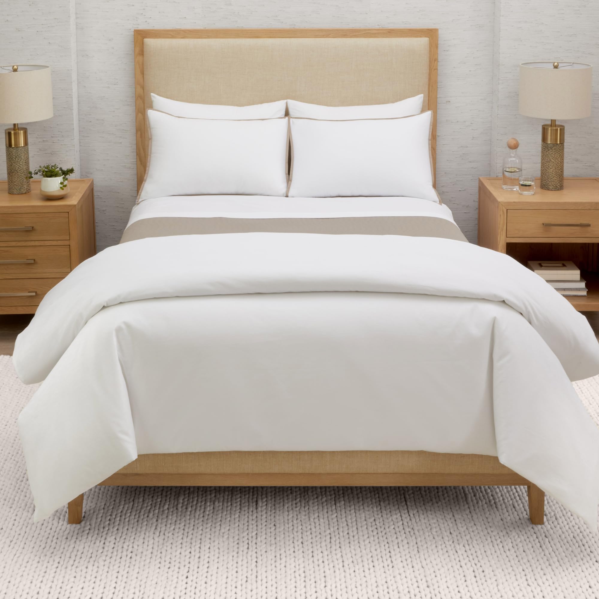 Westin Hotel Duvet Cover - Cotton Blend - 300 Thread Count - Jacquard - White - Queen Size