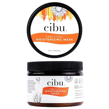 CIBU Curl + Coil Moisturizing Mask | Deep Conditioning for Dry, Damaged, Wavy, Coily Hair | Hydrating Shea Moisture Mask for Black Women | 12 Ounces