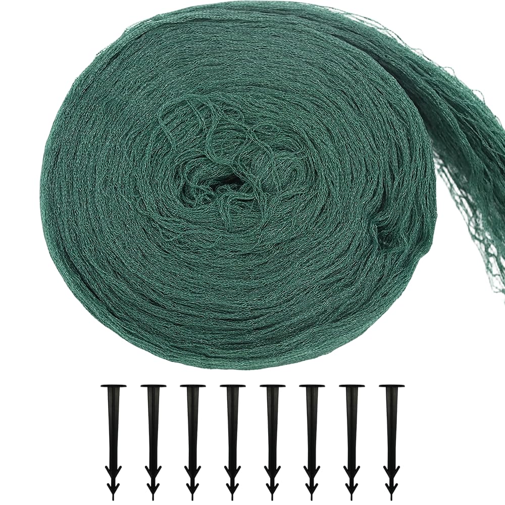 Armo® 4M X 5M Green Garden Netting For Plants Fruits Veg Patch Grass Seeds, Bird Netting With Garden Pegs Pond Netting Cover
