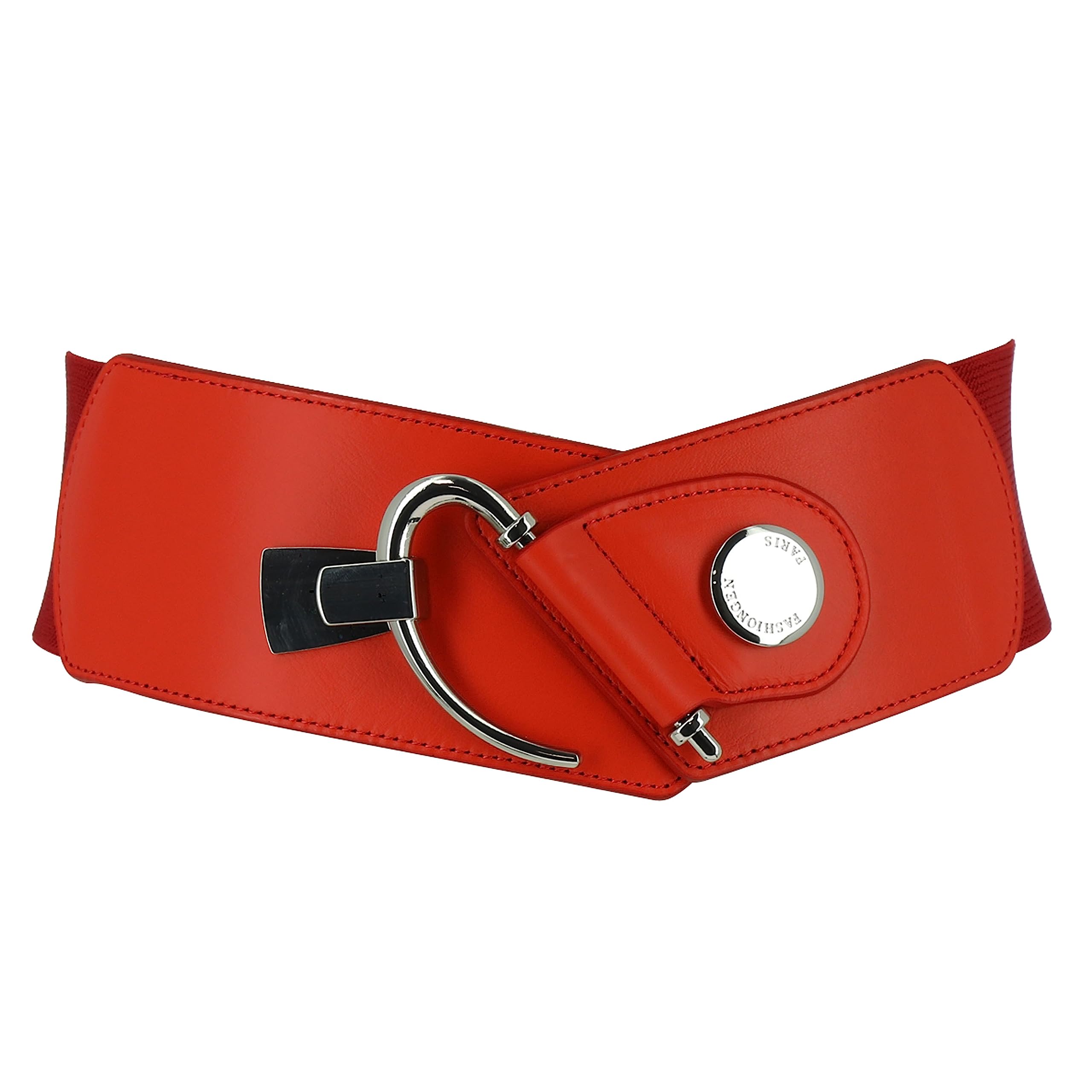 FASHIONGEN - Ceinture femme élastique Cuir de Vachette, DARLENE, Fabriqué en France