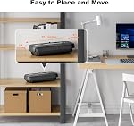 Bonsaii Paper Shredder for Home Use, 6 Sheet Strip Cut Small Paper Shredder Without Basket for Home Office, Portable Shredder Extendable Arm Design with Overheat Protection (S123-B)