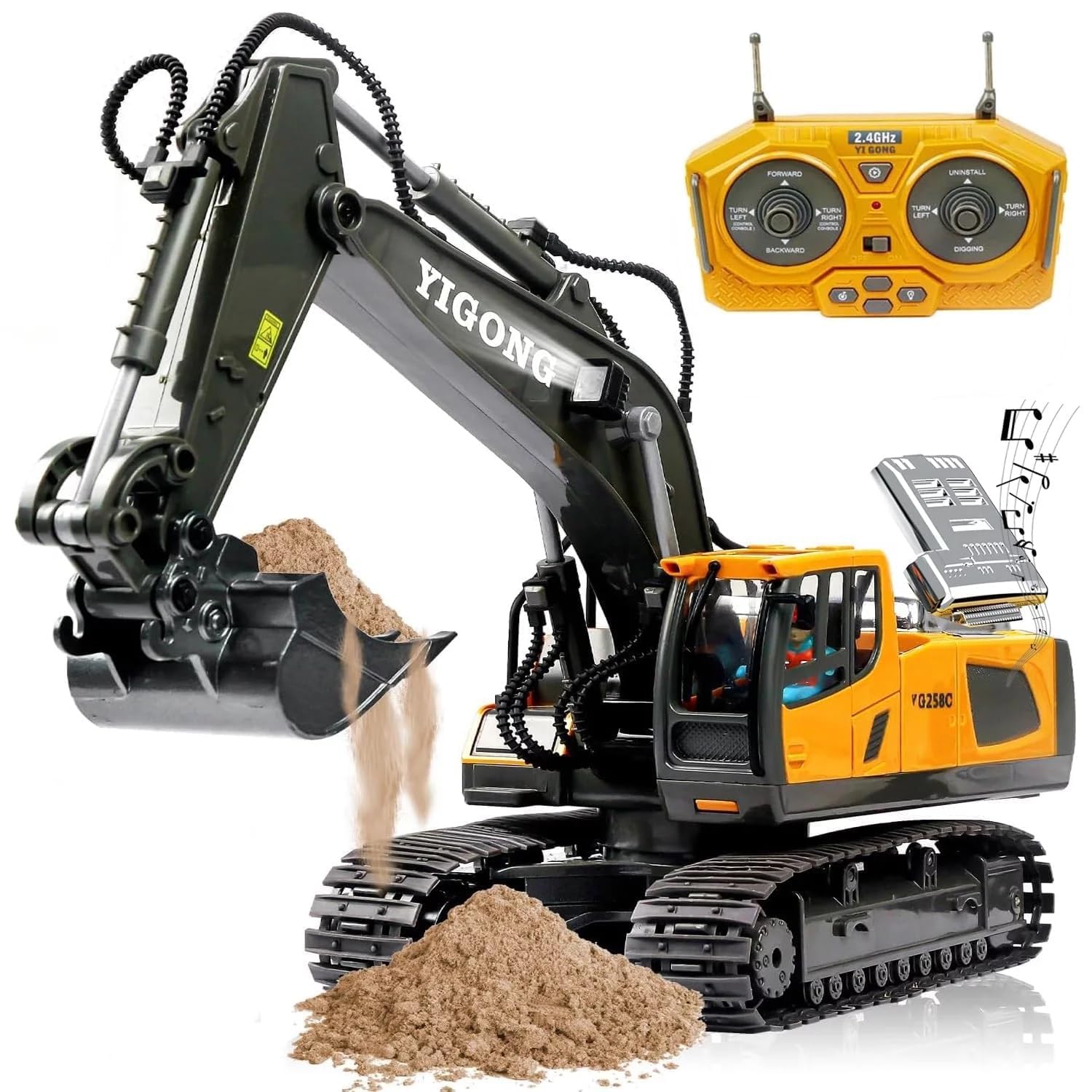 『CBZ-01　crawlerboyz』 KIDLOOP 1:20 Scale New J-C-B Excavator Toy for 6-12 Yr Boys, Best