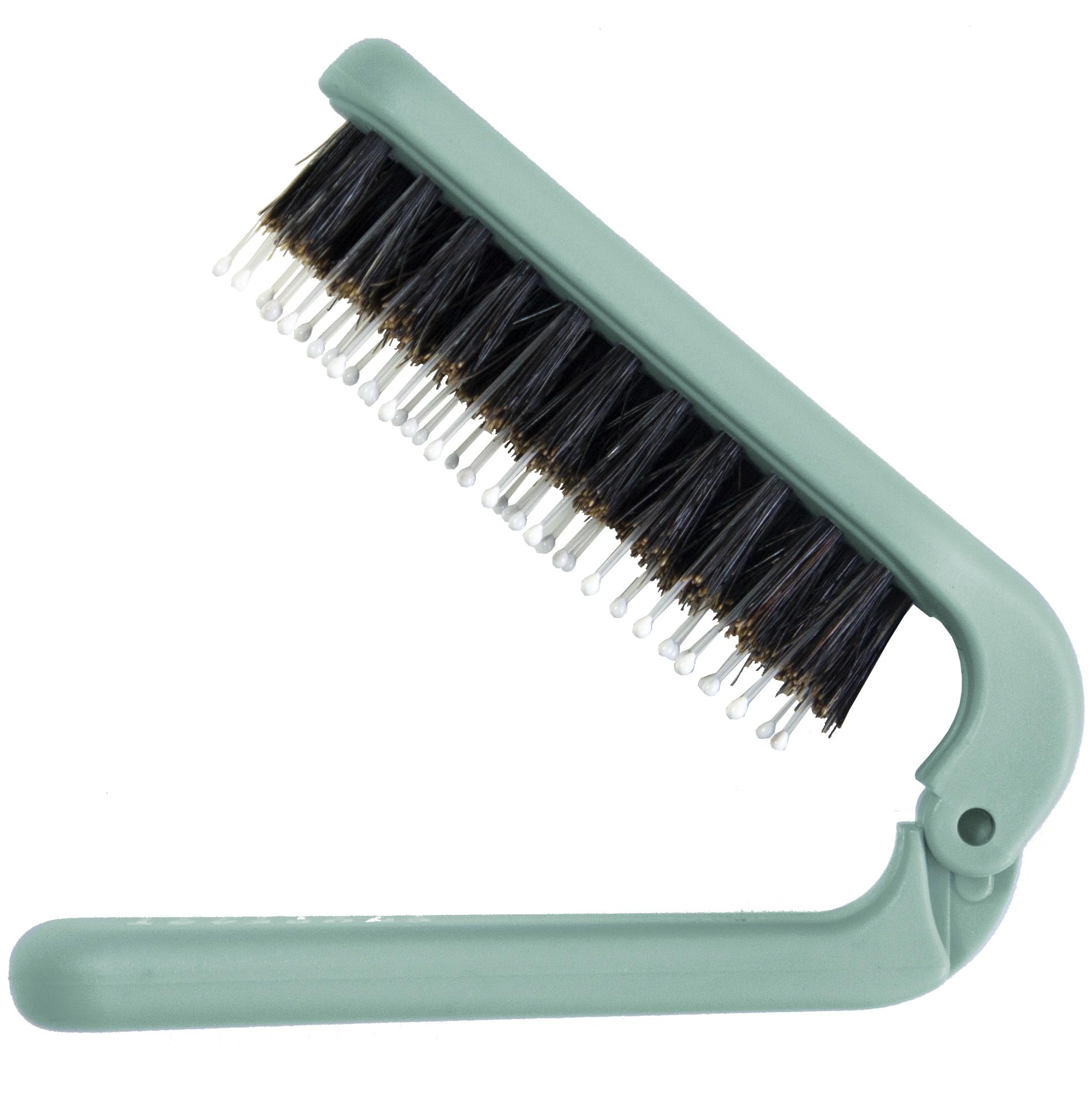 Uffy MiniPop Travel Hair Brush – Mini Folding Boar Bristles for Women, Men & Kids | Kid-Friendly Portable Purse Brush for Wet & Dry Hair, Curly or