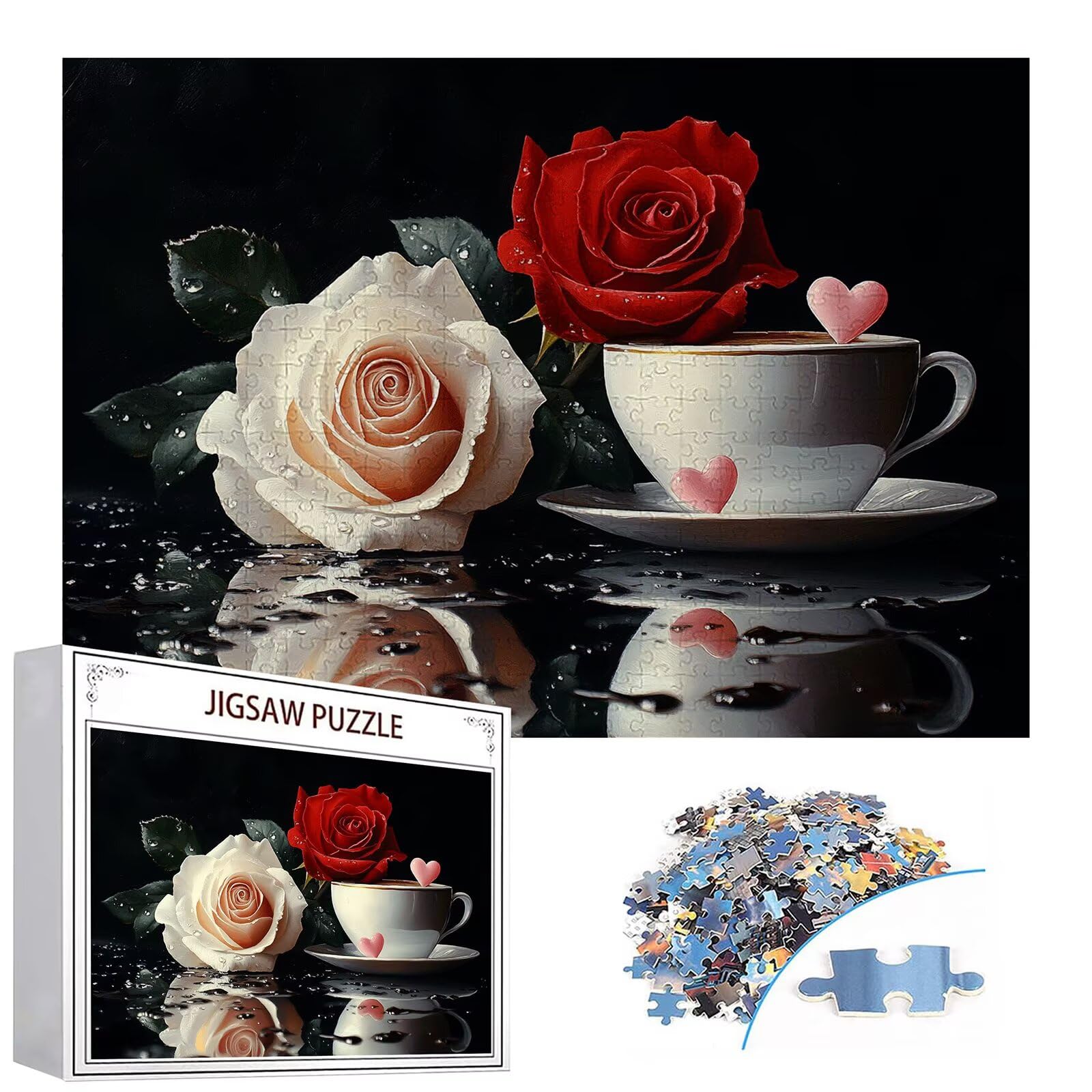 Puzzle 3000 elementów różowe puzzle dla dorosłych kubek 122 x 81 cm Unikalne rzemiosło Klasyczne drewniane układanka 3D do rodzinnych gier aktywnych, układanka do samodzielnego wykonania nawet do