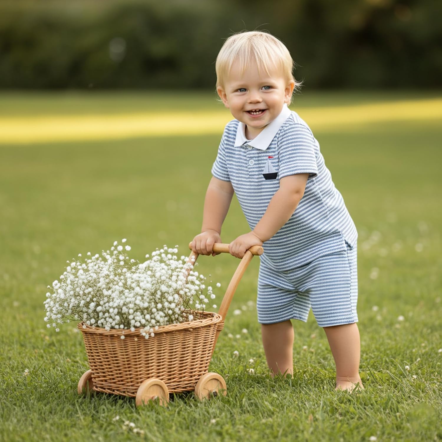 Amiblvowa 6 12 18 Months 2T 3T 4T Toddler Baby Boy Summer Clothes Collard Short Sleeve Shirt Short Sets Kids 2Pcs Outfits - Image 2