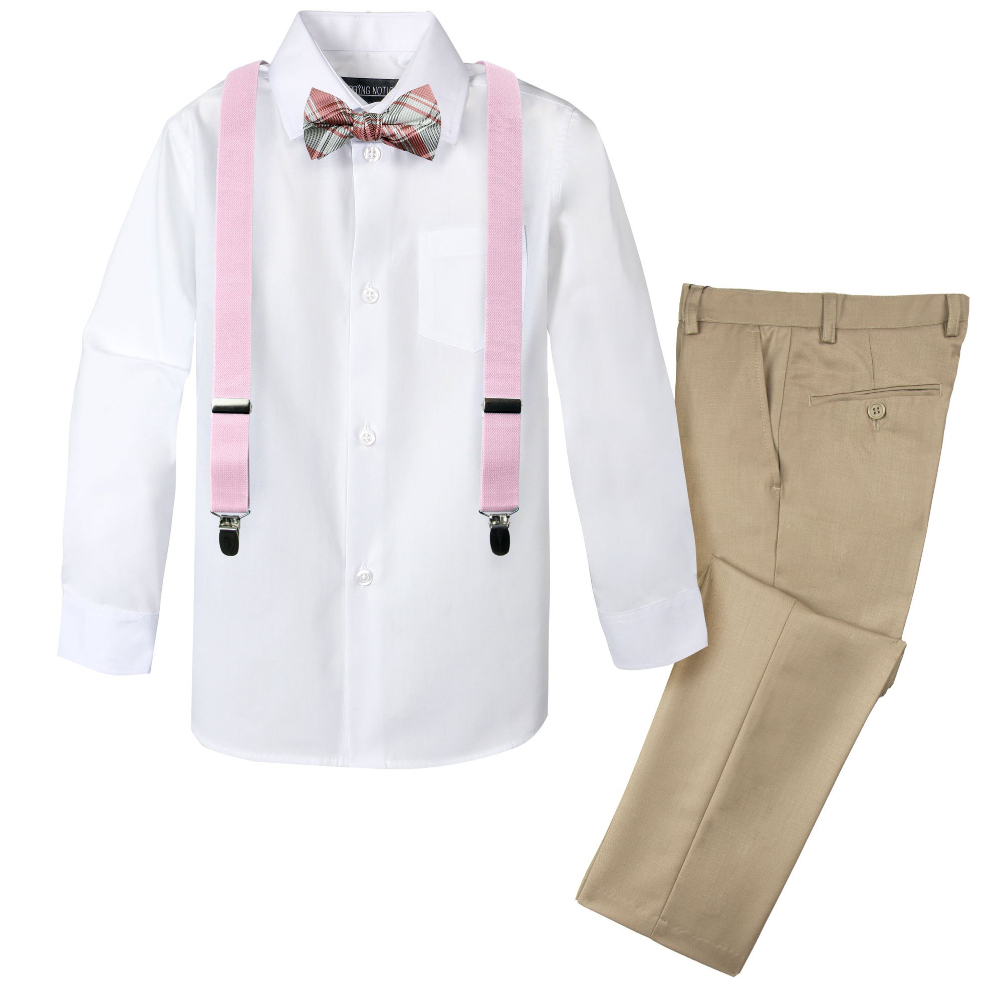 Spring Notion Boys' 4-Piece Patterned Dress up Pants Set