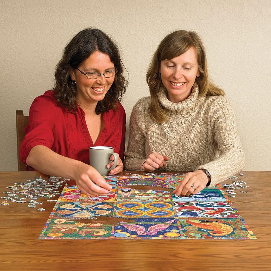 Cobble Hill 1000 Piece Puzzle - Twelve Days of Christmas Quilt - Sample Poster Included