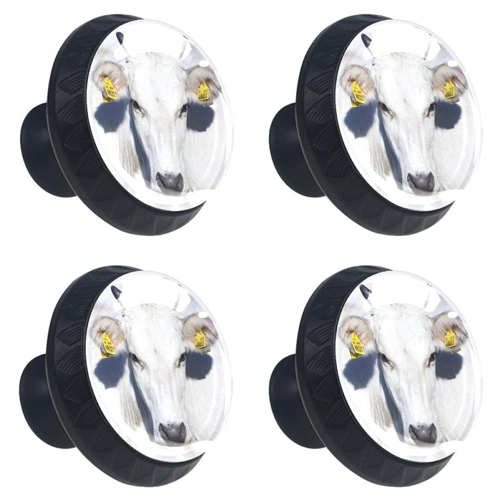 Poignées de porte de placard lot de 4 bouton de tiroir armoire bétail laitier pour meuble
