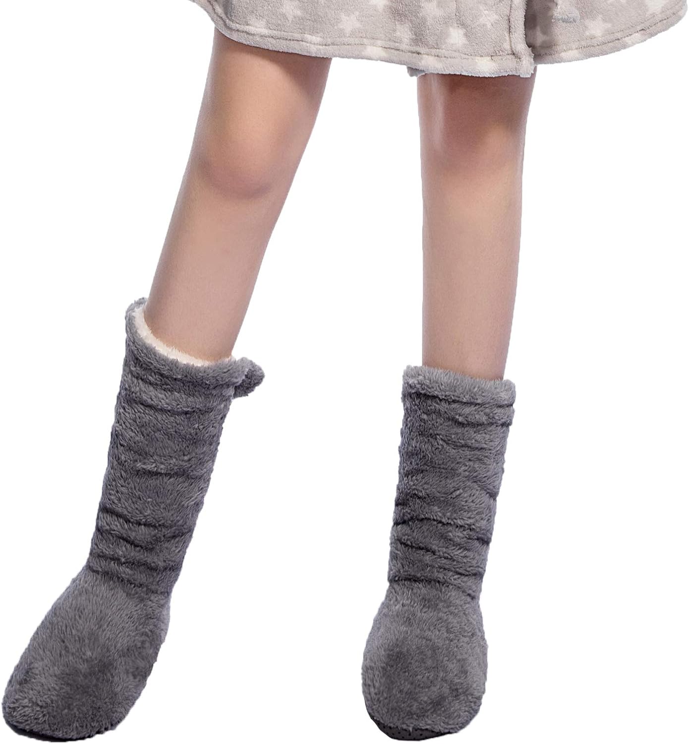 FRALOSHA Women's Slipper Sock Coral Velvet Indoor Spring-Autumn Super Soft Warm Cozy Fuzzy Lined Booties Slippers - Image 2