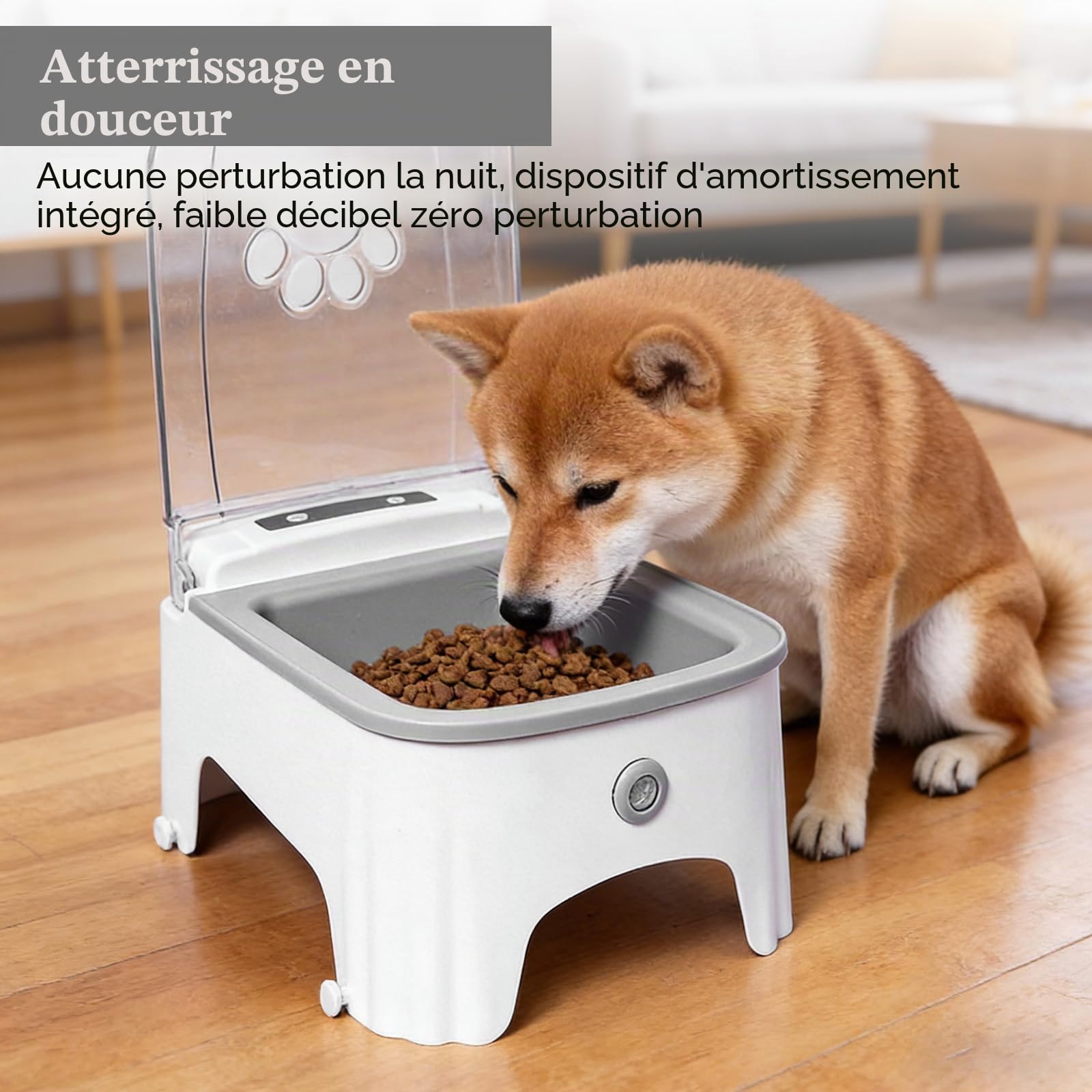 Bol pour Chiens avec Capteur Infrarouge, 500ml Mangeoire Automatique, Distributeur Croquettes Chat Automatique avec Interrupteur Programmé, Distributeur Automatiques pour Alimentation Sèche/Humide