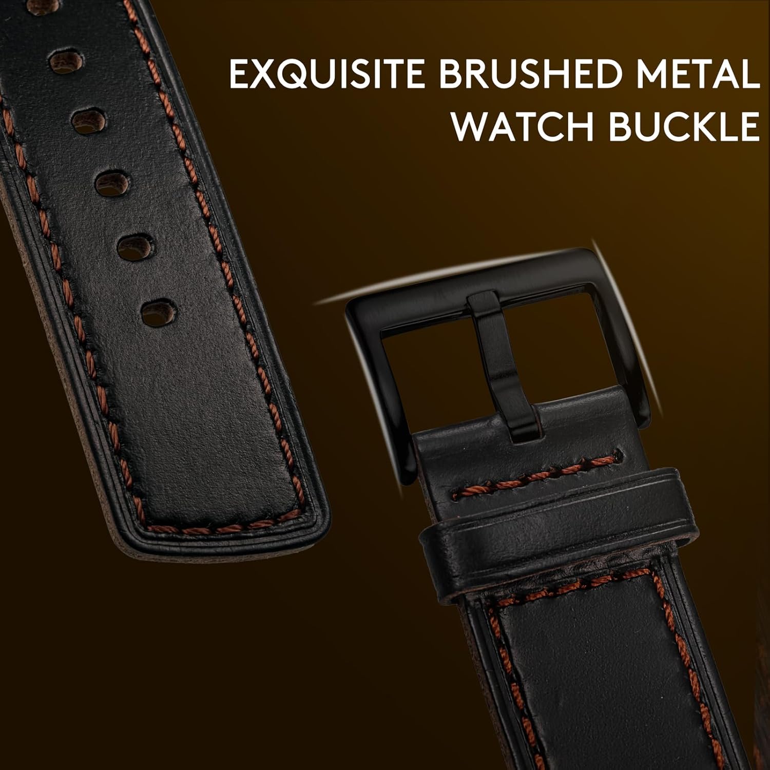 Horween Leather Bands Compatible with Apple Watch,Vintage Genuine Leather Replacement Strap for iWatch