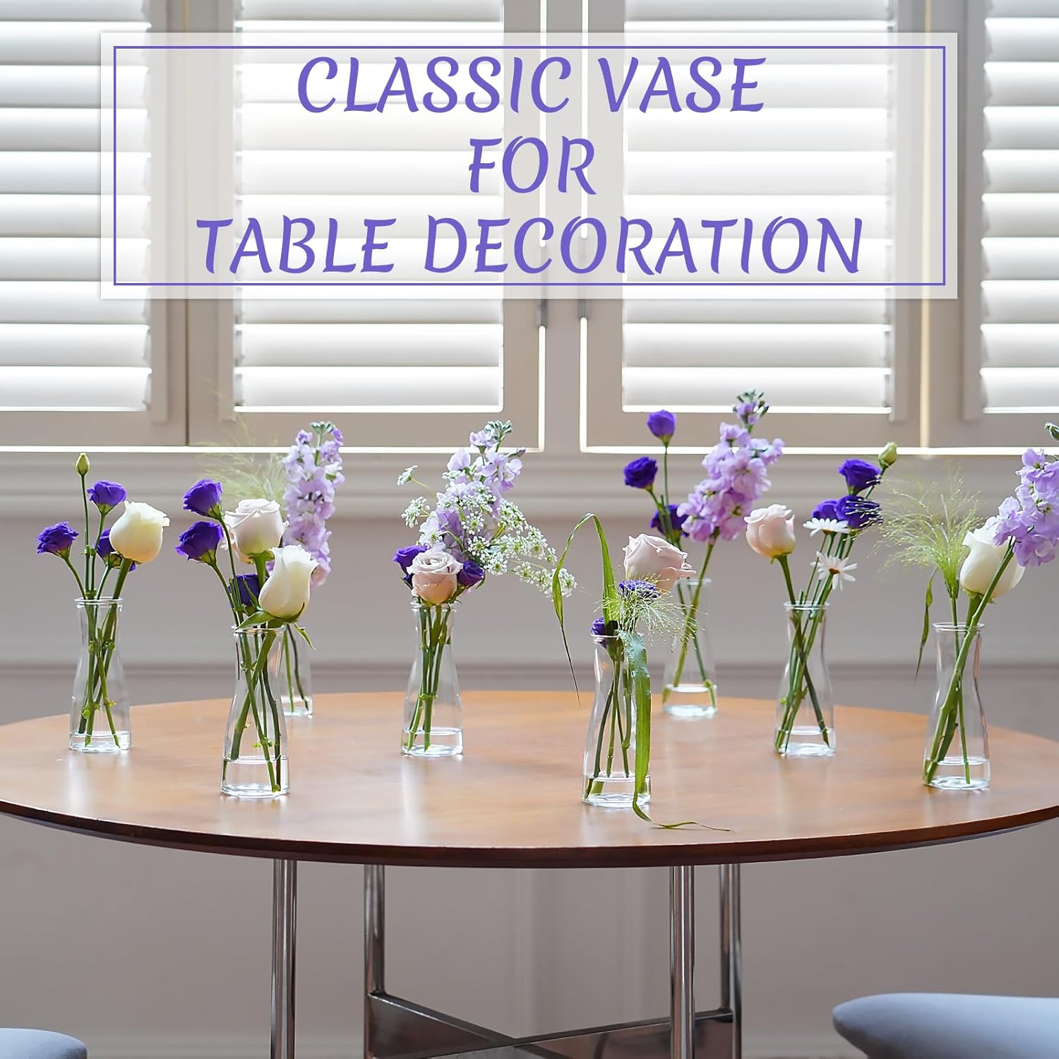 35 PCS Glass Bud Vases for Centerpieces, 5.5" Clear Small Flower Vases, Modern Minimalist Cute Mini Decorative Bulk Vases for Decor Wedding Birthday Party Home Living Room