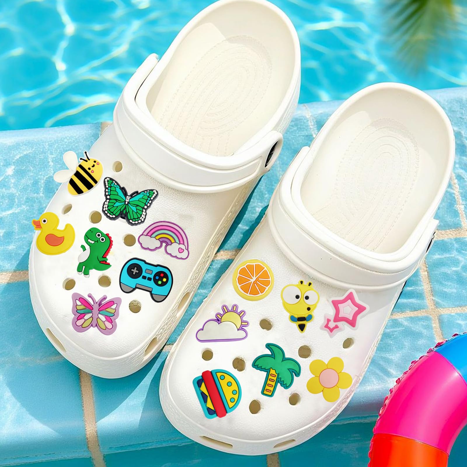 100 pcs Adornos para Zapatos, Shoe Charms, Adornos de Zapatos, Decoración de Zapatos, para Accesorios de Bricolaje, Sandalias, Decoración Superior