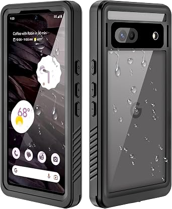 Hllhunkhe Google Pixel 7 Case, Waterproof Case with Built-in Screen Protector, Rugged Full Body Case - Underwater, Dustproof, Shockproof, Drop Tested Black