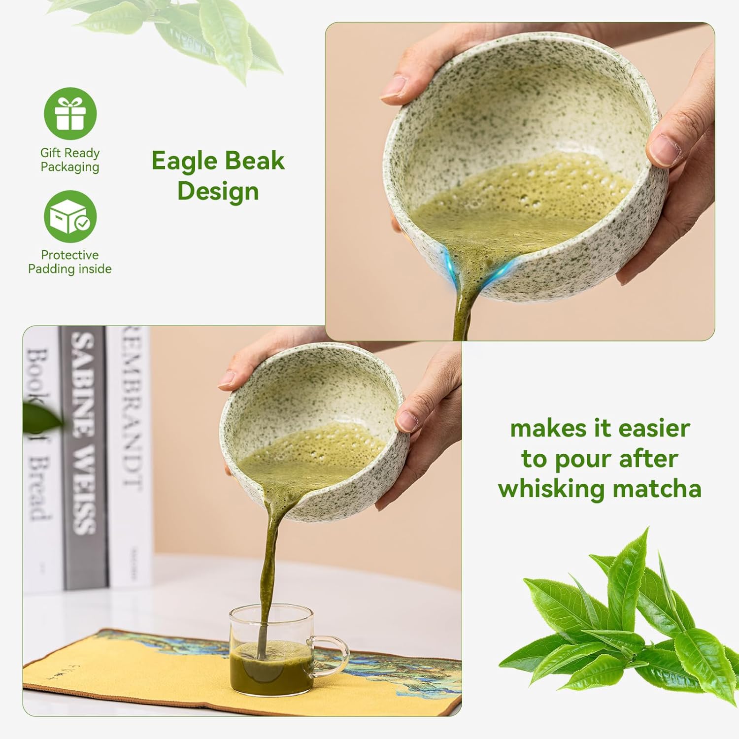 Matcha Bowl Set with Whisk - 530ML Japanese Ceramic Chawan | Premium Matcha Starter Kit for Tea Ceremony, Valentine Gift for Matcha Lovers | 7-Piece Set with Bamboo Whisk & Tools - Image 6