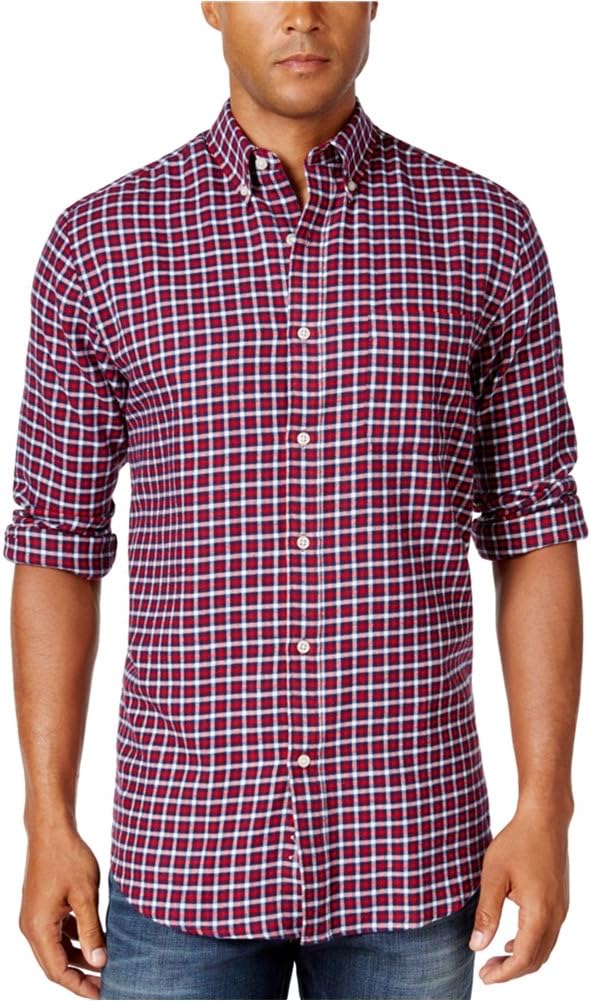 John Ashford Mens Flannel Checkered Button-Down Shirt