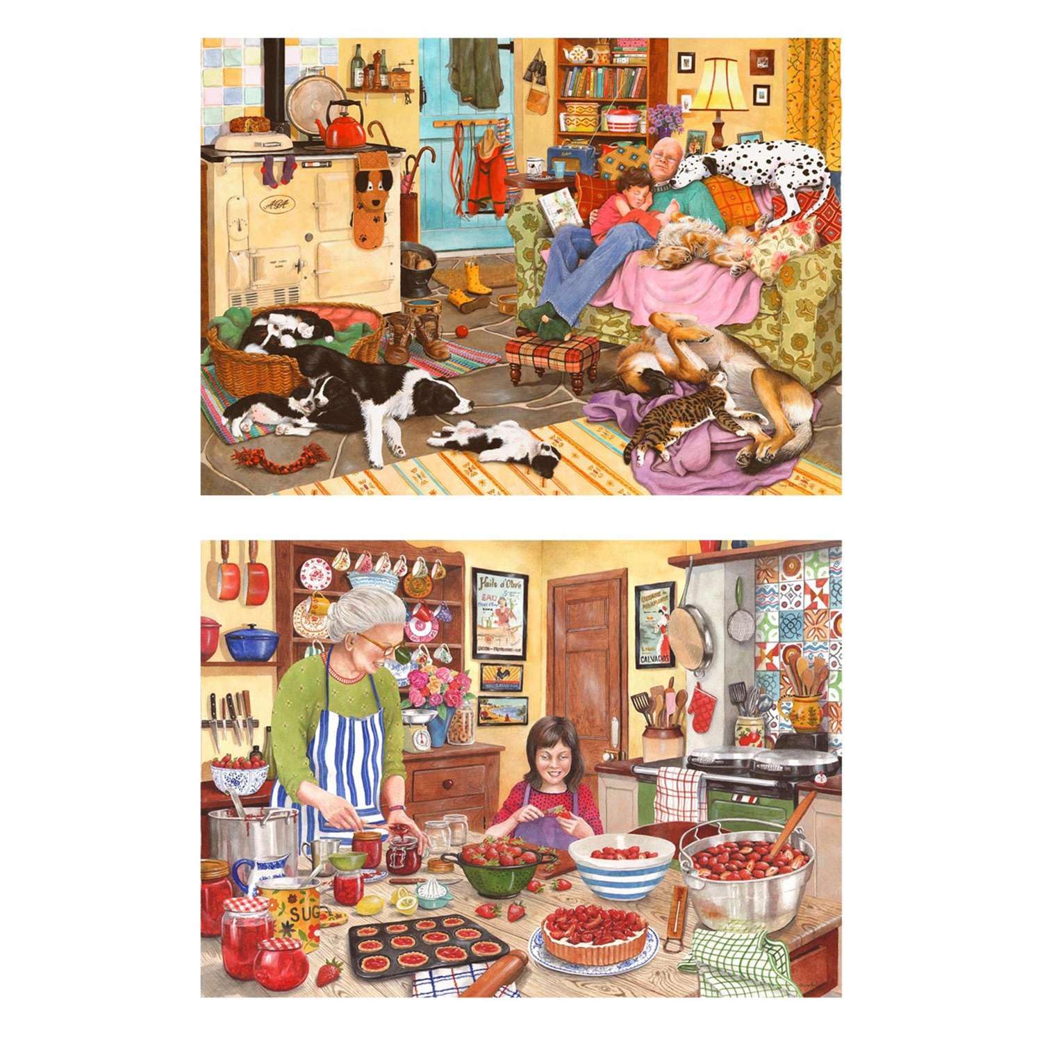 The House of Puzzles Heart Of The Home Jigsaw Set, 2 x BIG 500 Piece Jigsaws for Adults Multi Puzzle Pack, Artist Illustrated - Image 2