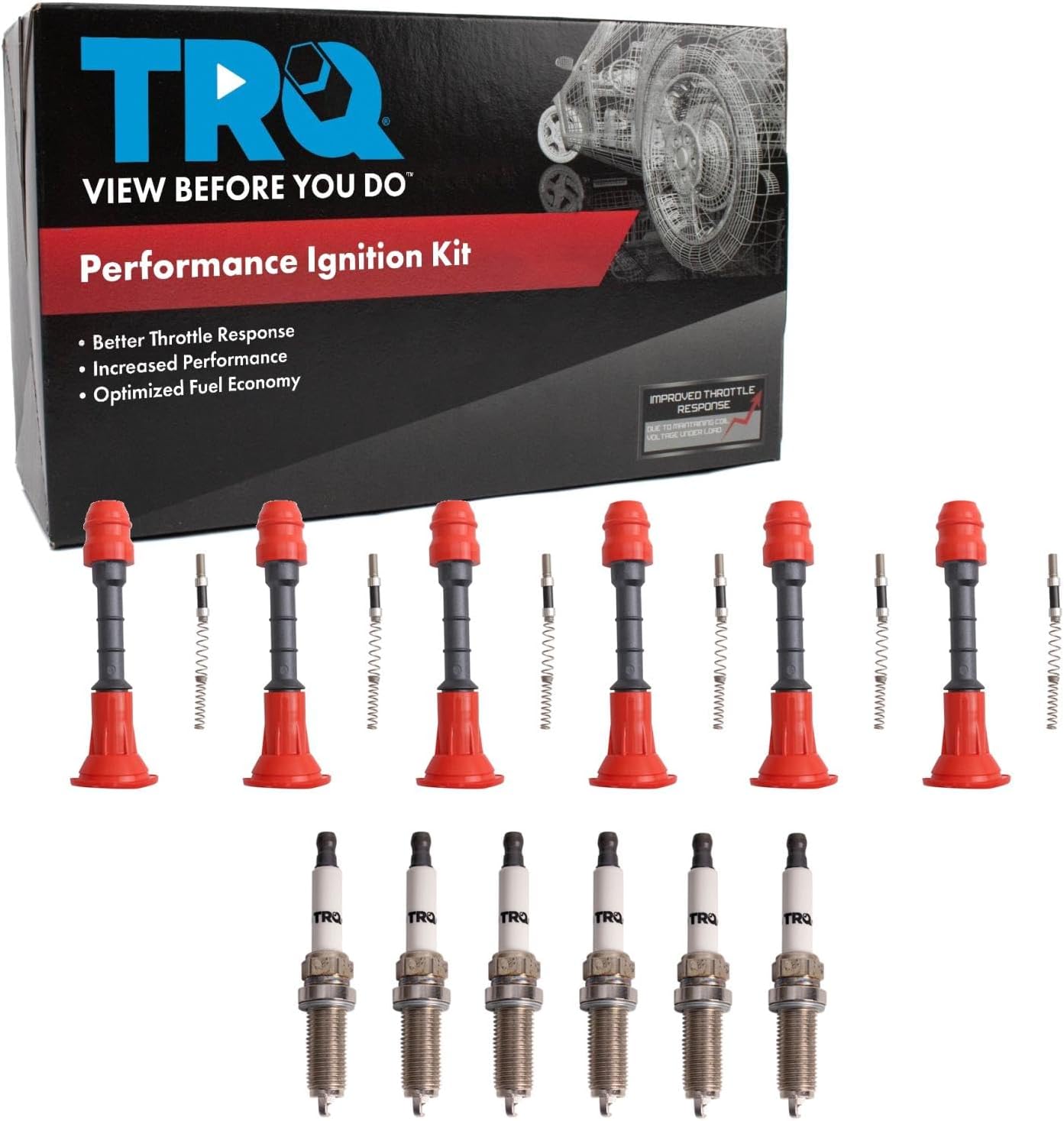 TRQ Ignition Kit Red Compatible with 2007 INFINITI G35