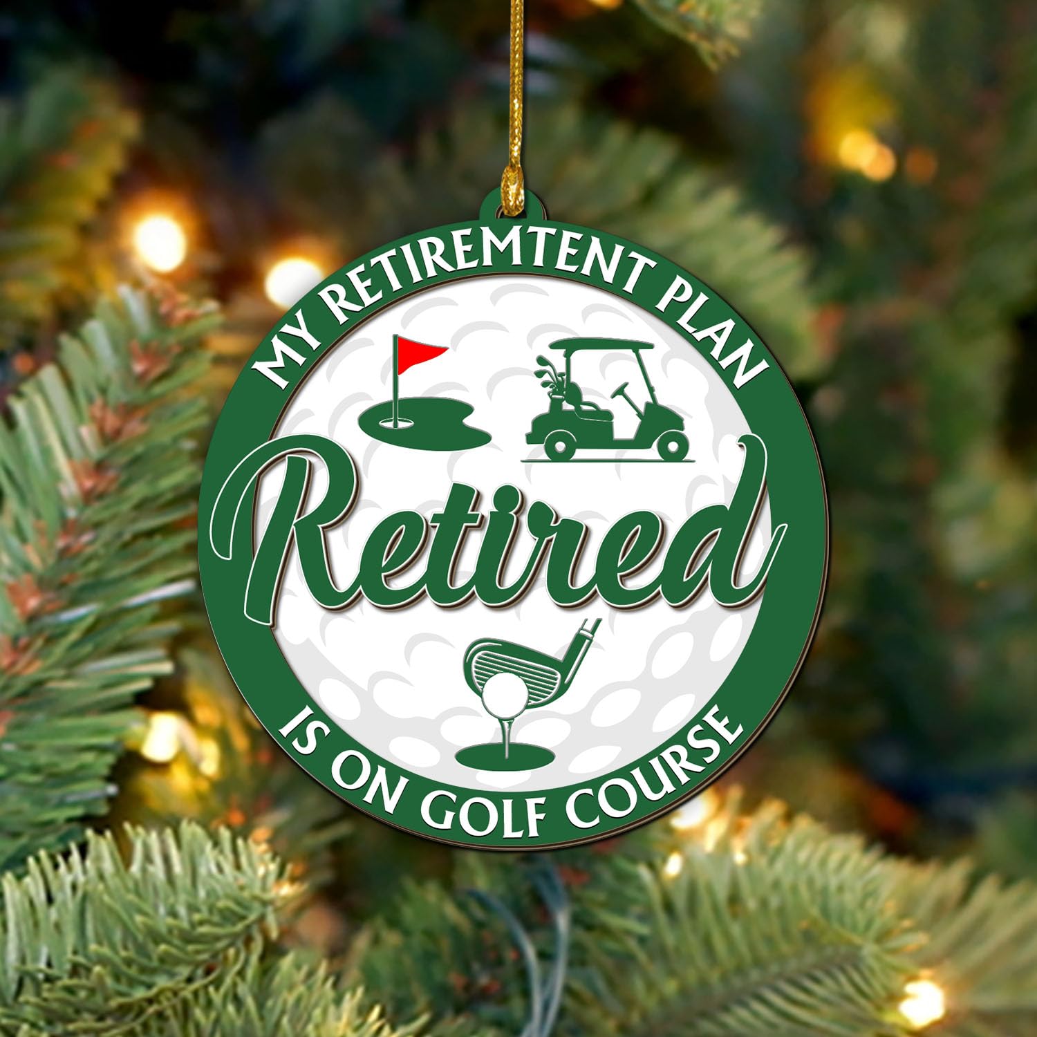Amateurs de golf papa grand père ornements de Noël en bois 2025