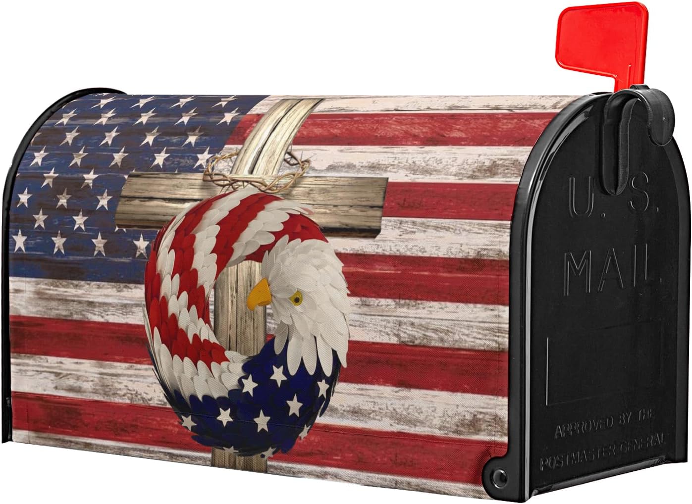 USA American Flag Patriotic Mailbox Covers Magnetic Independence Day Mailbox Wrap Standard Size 18 X 21 4th of July Memorial Day Decorative for Home Outdoor Garden