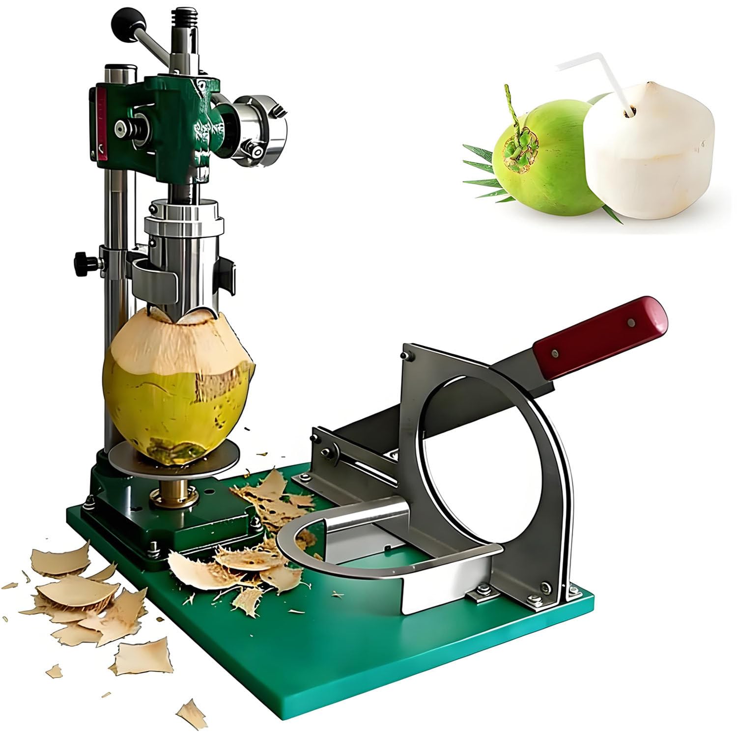 Pelador manual de coco fresco para zumos naturales y estaciones de fruta en negocios