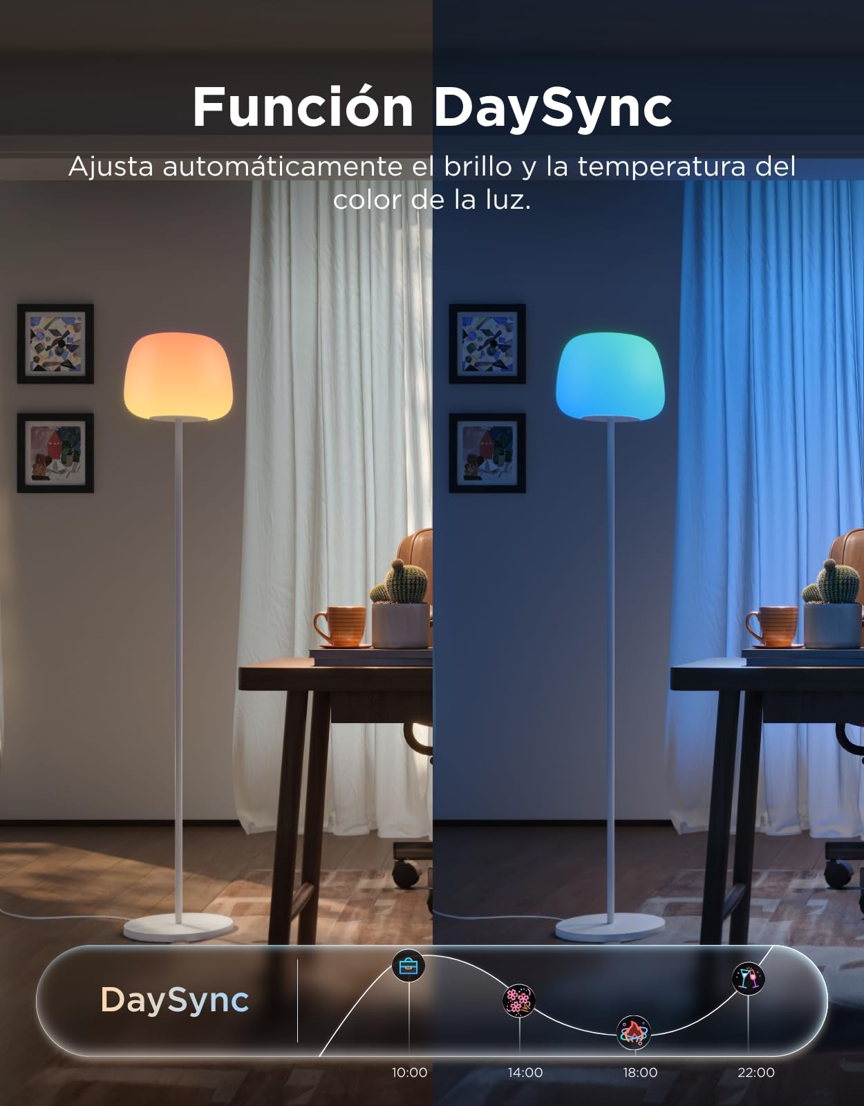 Govee Lantern Lampada da Terra, RGBICWW Lampada LED con Effetto Halo e 100 Scene, Dimmerabile 1000K-10000K e 1400lm, Matter e Alexa Compatibile, 160cm Luci per Soggiorno e Camera da Letto, Bianca
