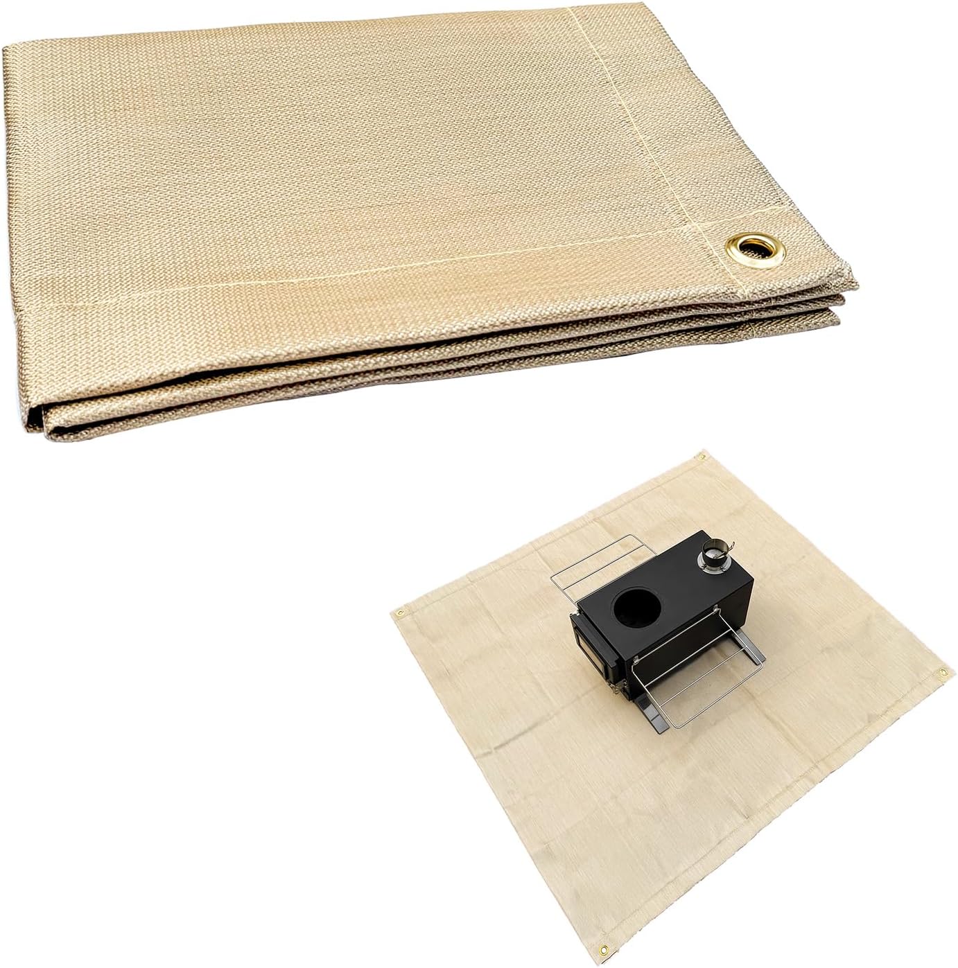 SoloWilder Fire Pit Mat 40" Wood Stove Under Grill Mat (940ยฐF Safety) for Deck BBQ Fireproof Floor Tent Campsite Insulation Protection