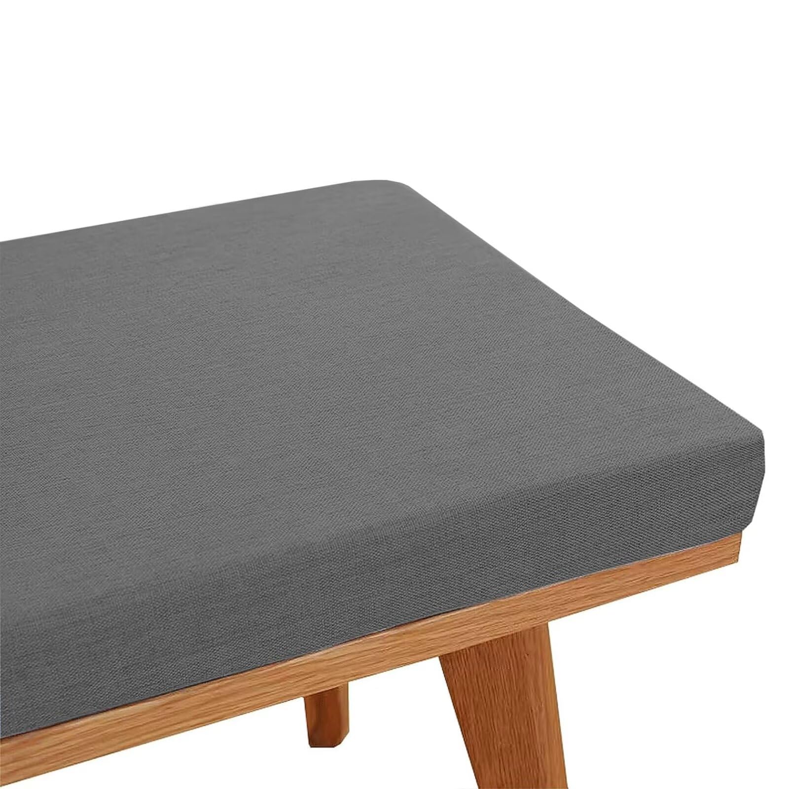 Coussin de banc de jardin antidérapant et déhoussable en lin