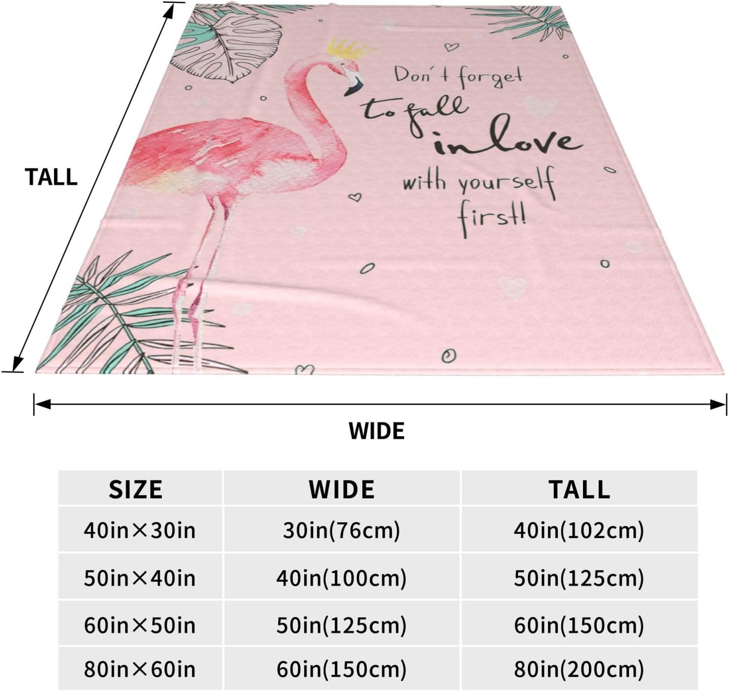 Flamingos Cute Pink Flamingos Decor Throw Blanket - Super Warm Soft Plush Lightweight Fleece Flannel Blanket for Kids, Women - 50"X40" - Image 5