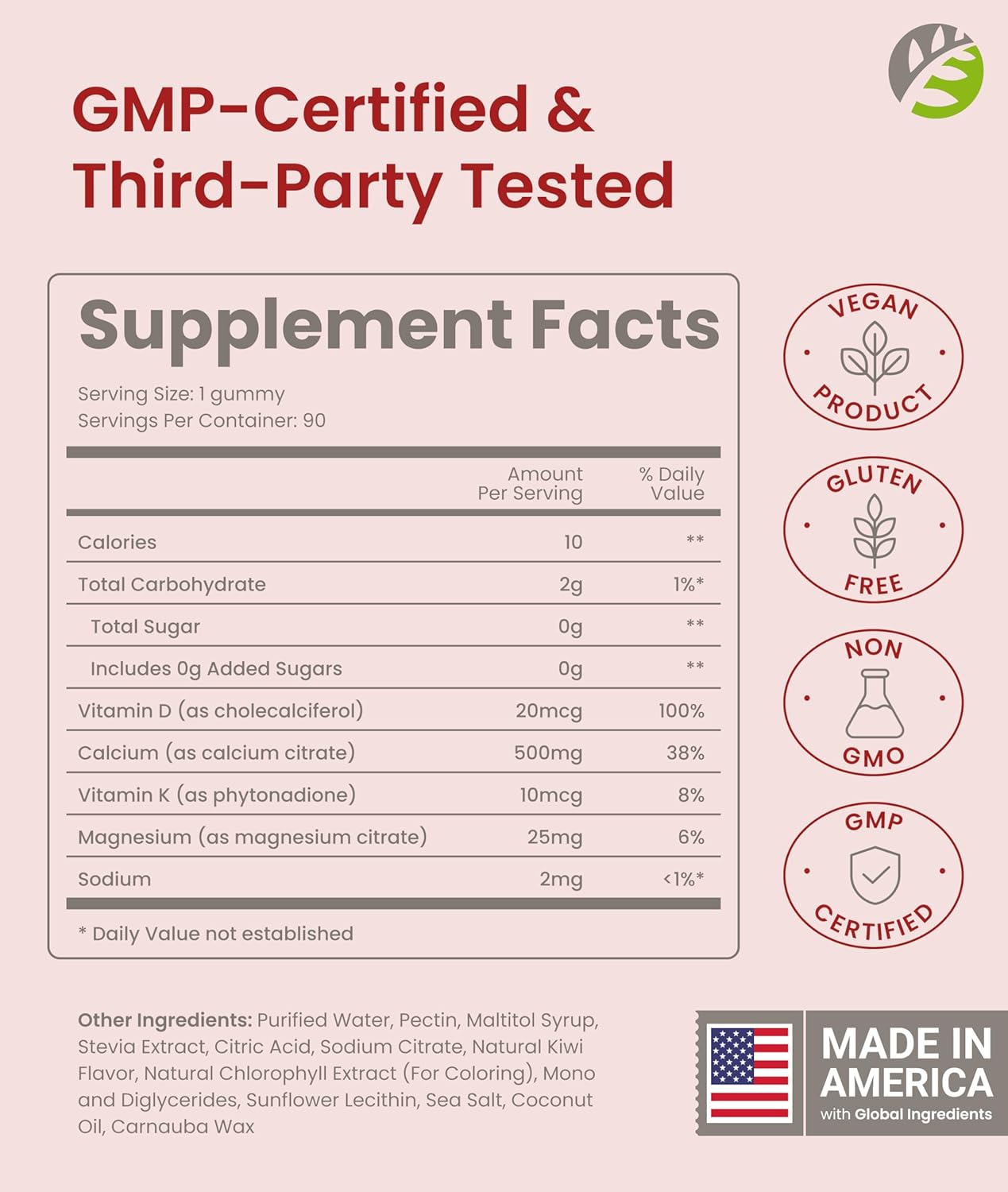 BariSlim Bariatric Calcium Gummies - Specially Formulated Bariatric Vitamins for Patients After Weight Loss Surgery - Supports Energy Levels & Bone Health | Raspberry (90 Vegan Gummies) - Image 5