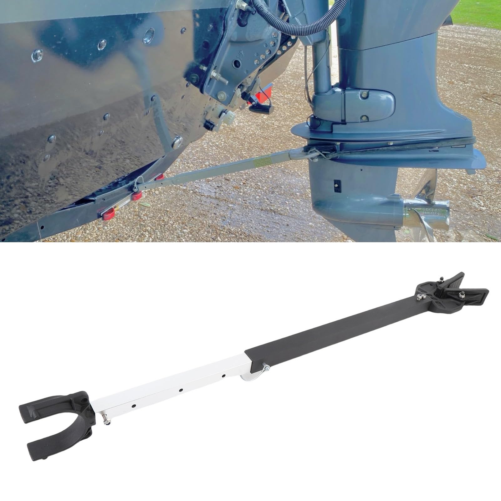 Fabater Économiseur D'économiseur de Transom, 23-35 Pouces éconore de Transom de Choc Réglable avec Tête Composite, Support de Moteur Hors-bord pour Rouleaux et Montures de Remorque
