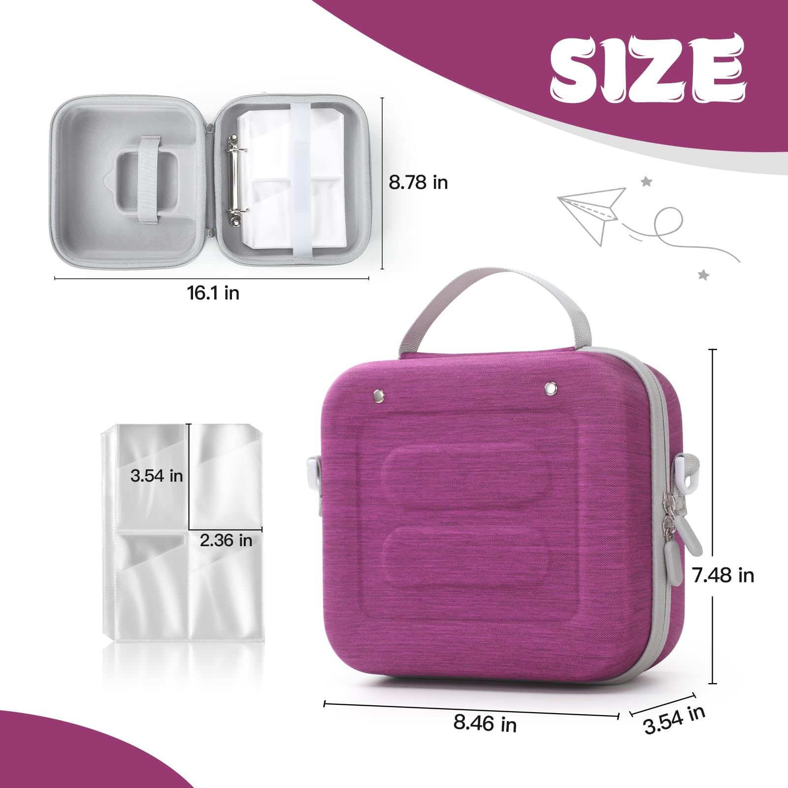 Custodia da viaggio per Yoto Mini con porta carte, custodia rigida per Yoto Mini Player e cuffie, 15 custodie per contenere 120 carte per Yoto Mini, borsa impermeabile antiurto in EVA per bambini