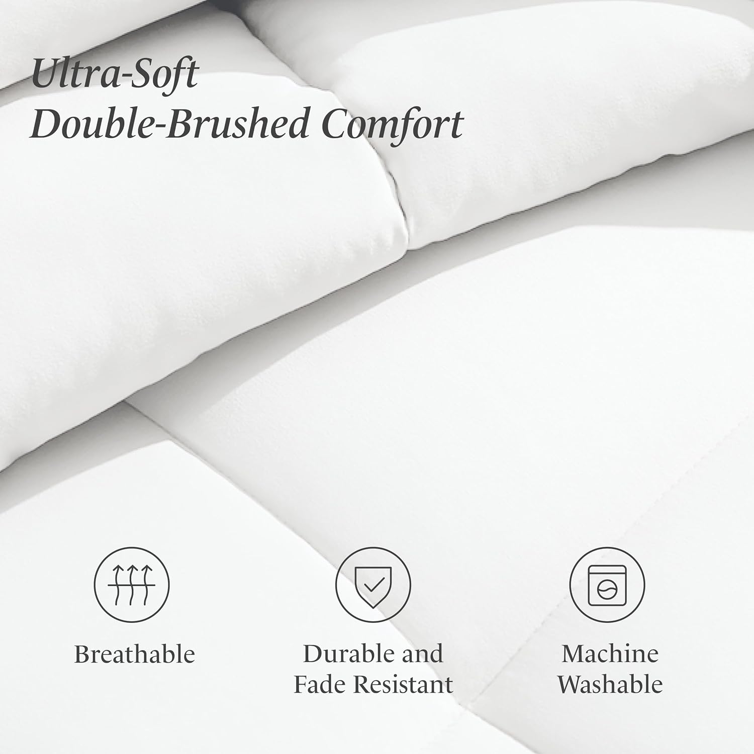 Ivy Union Comforter - Ultra-Soft 1800 Microfiber - Easy Care - All Season Warmth - Bedding Comforter (King/Cal King, White)