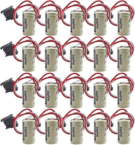 BALOLO (20-Pack) CR14250SE 3V 1800mAh PLC Lithium Battery for 1747-BA Backup Power Supply with Black Plug
