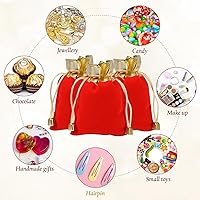 Vista 7 de KIPETTO Bolsas de terciopelo con cordón para Navidad, 25 unidades, bolsas de regalo de terciopelo con cordón, bolsas de joyería para dulces