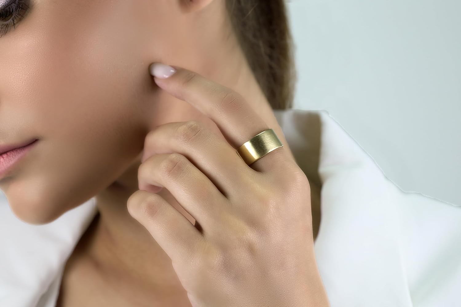 10mm Wide Brushed Gold Band – Handcrafted Elegant Jewelry for Wedding, Engagement, Promise & Friendship – Timeless Design