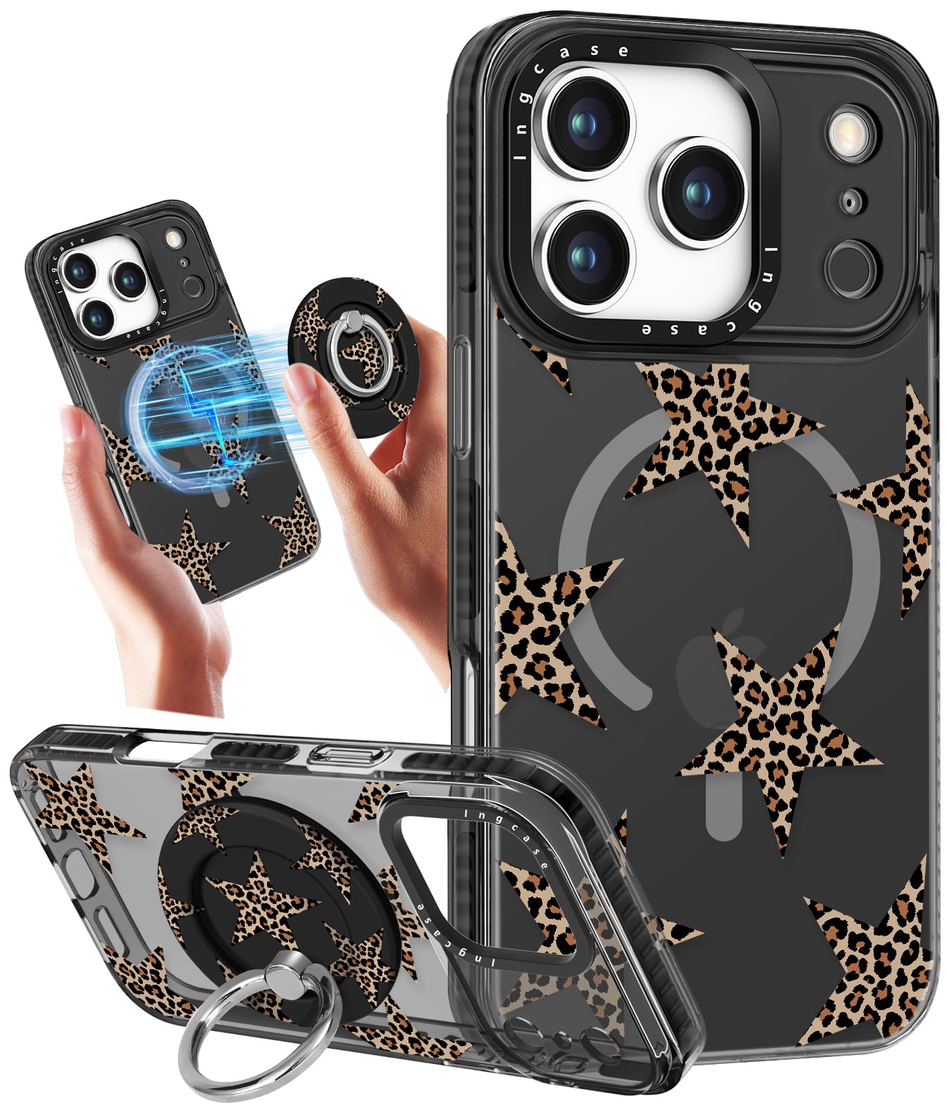 Coque iPhone 17 Pro Max étoiles et léopard cadeau pour fille - 7