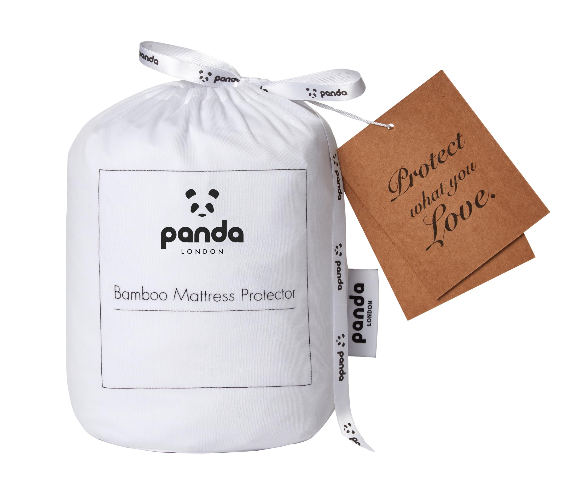 Panda Bamboo Mattress Protector (UK Double - 135 x 190 x 32 cm)