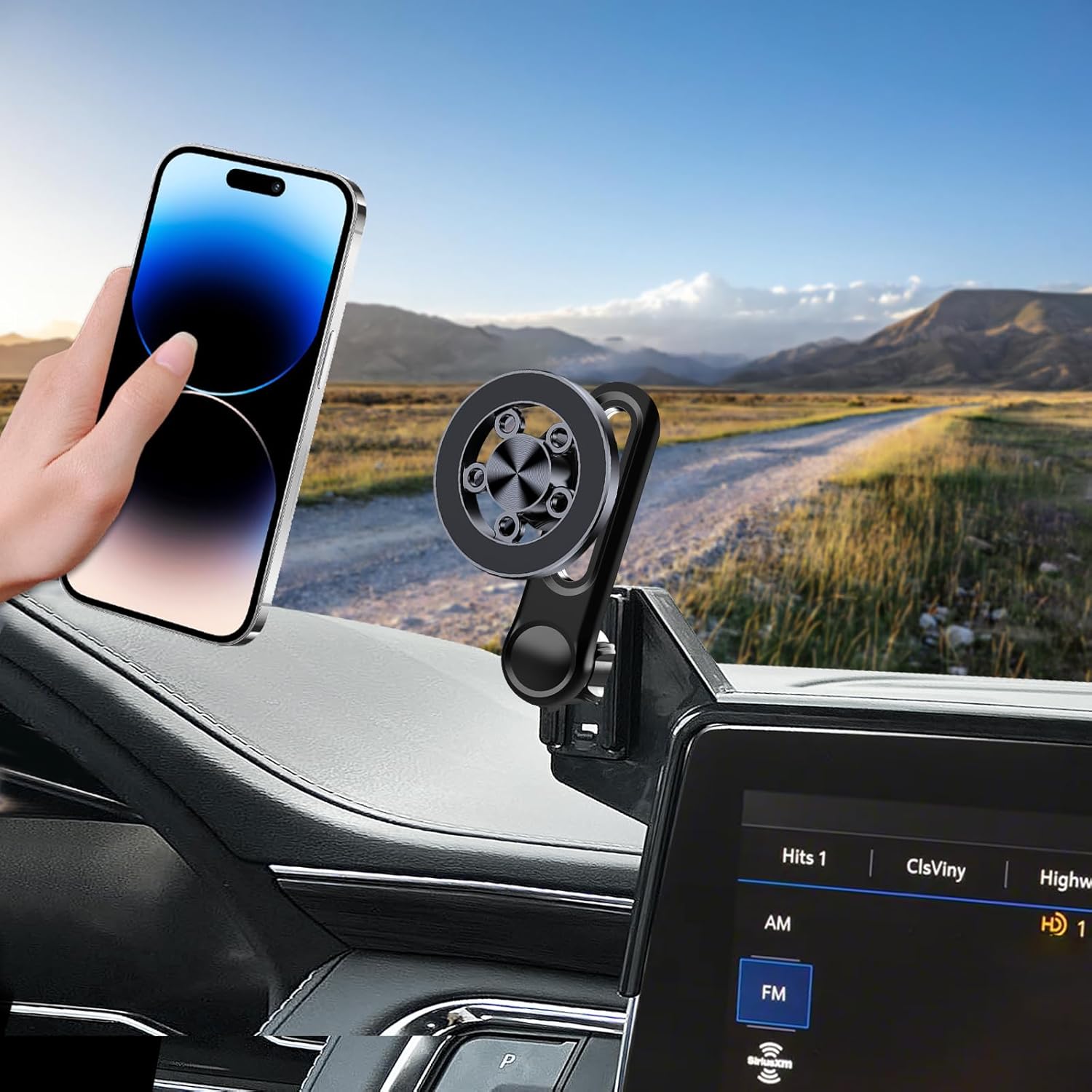 Car Phone Holder for 2021-2024 Chevrolet Suburban/Tahoe/2021-2022 GMC Yukon Accessories 10.2-inch Screen，Car Mount，[Strongest Magnets] 360° Rotation [Adjustable Extended Arm]