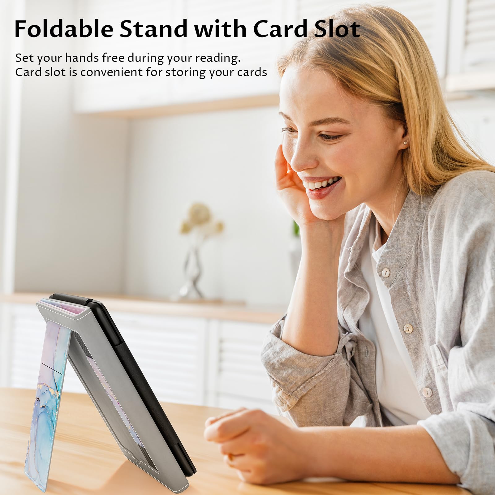 VORI Funda con soporte para Kindle Paperwhite de 6 pulgadas (se adapta a 10ª generación 2018 / todas las generaciones de Paperwhite antes de 2018), funda inteligente de piel sintética con función de