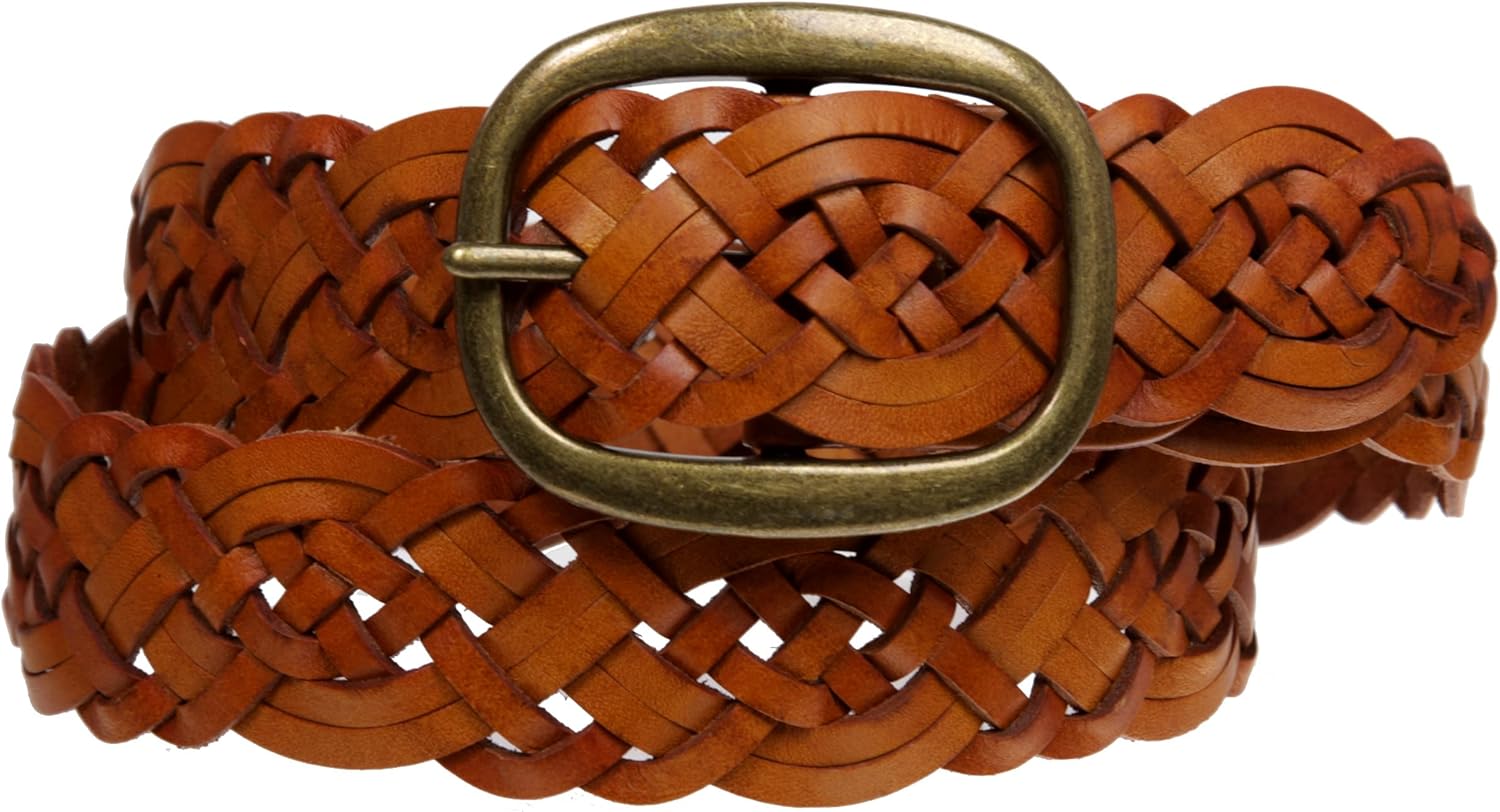 1 1/2" (37 mm) Women's Oval Braided Woven Leather Belt - Image 3