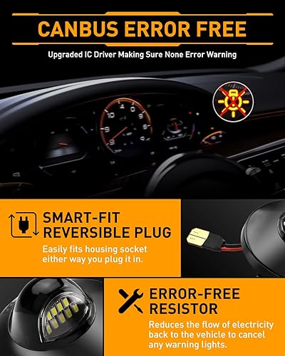 Miniatura 5 de LESAUCE Luces LED para Placa de Matrícula para Ford F150 F250 F350 Super Duty Ranger Pickup Explorer Bronco Excursion Expedition, Luz de Marca