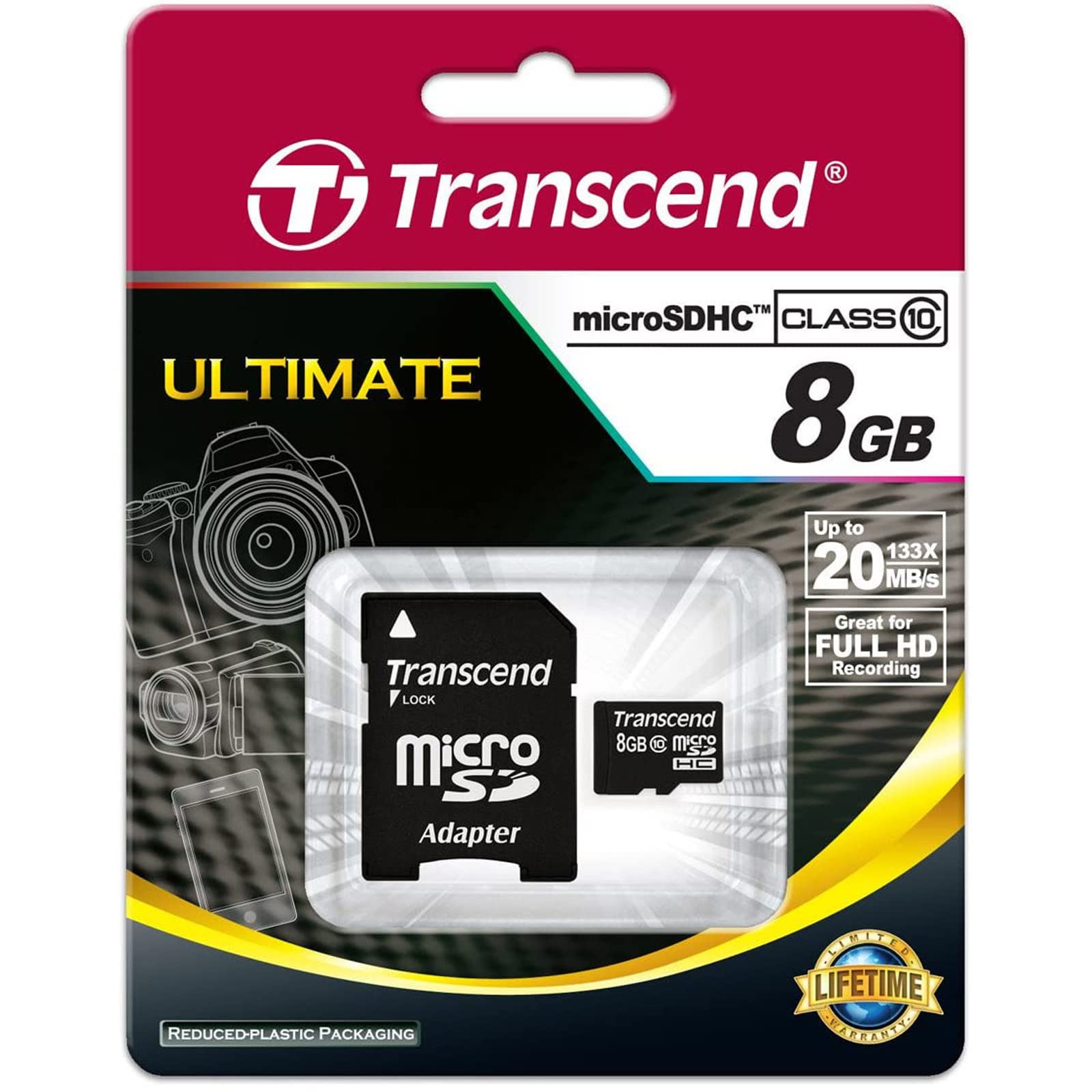 Transcend TS8GUSDHC2 - Tarjeta de eoria icro SDHC de 8 GB con 1