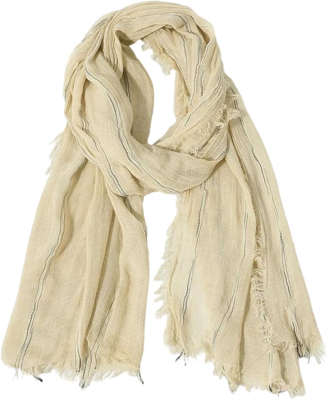 Men's >175Cm Striped Viscose Scarf With Fringe Long Business Wraps With A Retro Classical Shawl Design